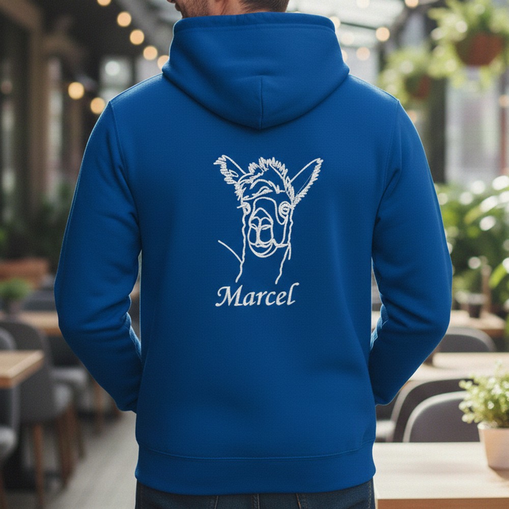 mikina s line art vyšivkou